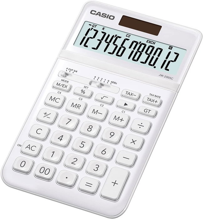 Calculatrice Casio JW-200SC Blanc Plastique