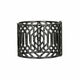 Karl Lagerfeld Bracelet Essentials Black Deck Drama Cuff en Acier Inoxydable avec Cristaux Swarovski