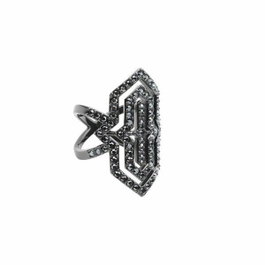 Karl Lagerfeld Bague Essentials Black Deco RG Taille 55 avec Cristaux Swarovski