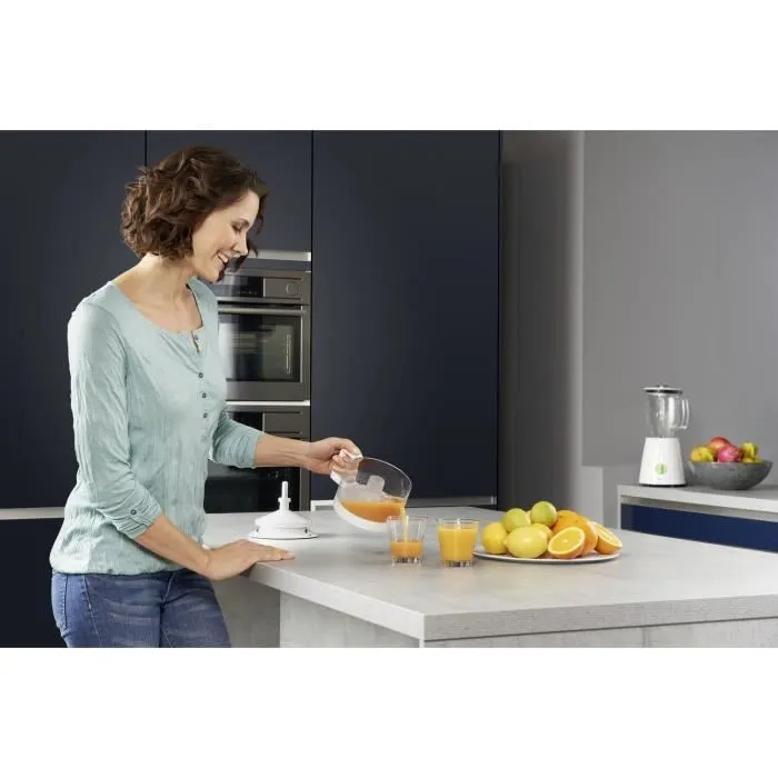 Braun CJ3000WH Presse-agrumes électrique blanc - Système Stop&Start, rotation multidirectionnelle, réservoir gradué 350 ml, 5 niveaux de pulpe