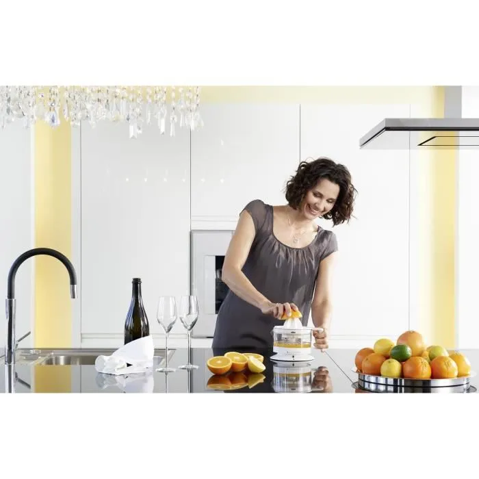 Braun CJ3000WH Presse-agrumes électrique blanc - Système Stop&Start, rotation multidirectionnelle, réservoir gradué 350 ml, 5 niveaux de pulpe