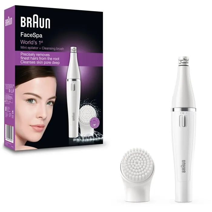 Braun FaceSpa 810 - Épilateur électrique visage avec brosse nettoyante - Épilation précise et nettoyage en profondeur pour une peau radieuse
