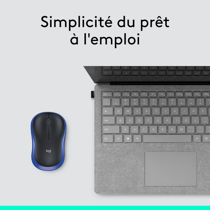 Logitech Souris sans fil M185 - Souris USB ambidextre avec récepteur nano et autonomie de batterie jusqu'à 1 an pour PC, Mac, ordinateur portable