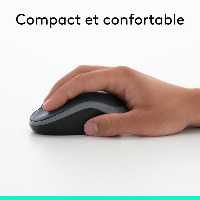 Logitech Souris sans fil M185 - Souris USB ambidextre avec récepteur nano et autonomie de batterie jusqu'à 1 an pour PC, Mac, ordinateur portable