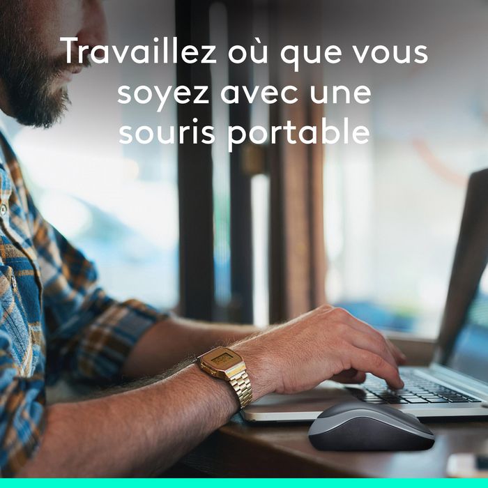 Logitech Souris sans fil M185 - Souris USB ambidextre avec récepteur nano et autonomie de batterie jusqu'à 1 an pour PC, Mac, ordinateur portable