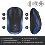 Logitech M185 Souris sans fil, Bleu/Noir