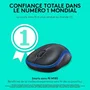 Logitech M185 Souris sans fil, Bleu/Noir