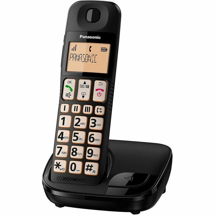 Téléphone Sans Fil Panasonic KX-TGE310SPB Noir Ambre