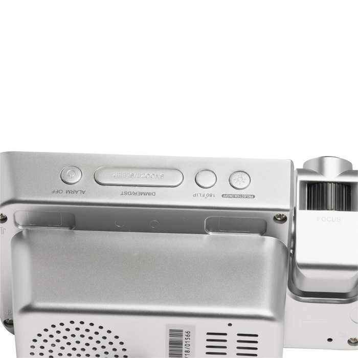Denver Electronics CRP-618 FM Radio-réveil avec projection à 180º, Noir et Rouge