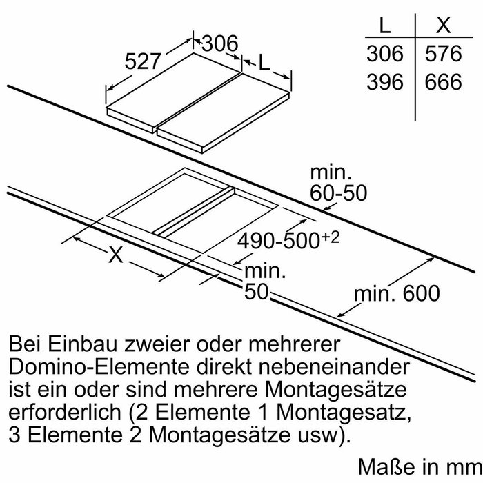Bosch PIB375FB1E Table de cuisson Domino à induction 2 foyers
