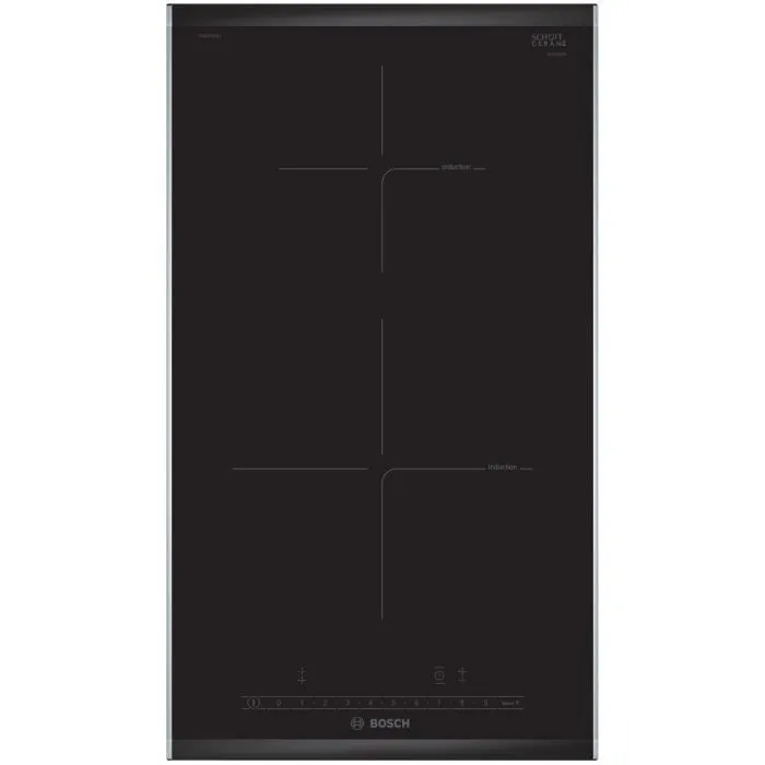 Bosch PIB375FB1E - Table de cuisson vitrocéramique 2 foyers induction avec fonction QuickStart et sécurité enfants, timer et PowerBoost
