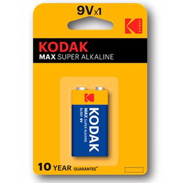 Kodak Pile Alcaline Max 9V 6LR61 Longue Durée Sans Mercure Ni Cadmium 1 Pièce