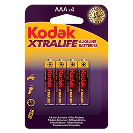 Kodak Piles Alcalines Xtralife AAA LR3 Blister - Lot de Piles pour Jouets, Télécommandes, Jeux
