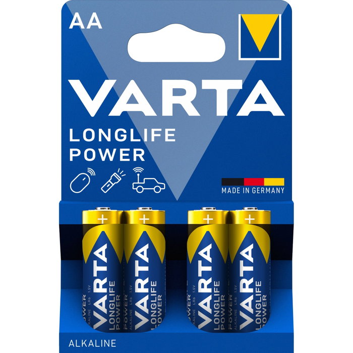 Varta Longlife Power AA LR06 - Pack de 4 piles alcalines