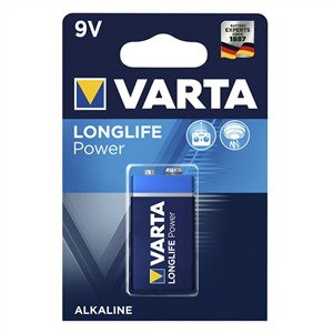 Varta 4922121411 - Pile alcaline 9V Longlife Power, 1 unité, pour détecteurs de fumée, walkie-talkies Varta 4922121411 - Pile alcaline 9V Longlife Power, 1 unité, pour détecteurs de fumée, walkie-talkies