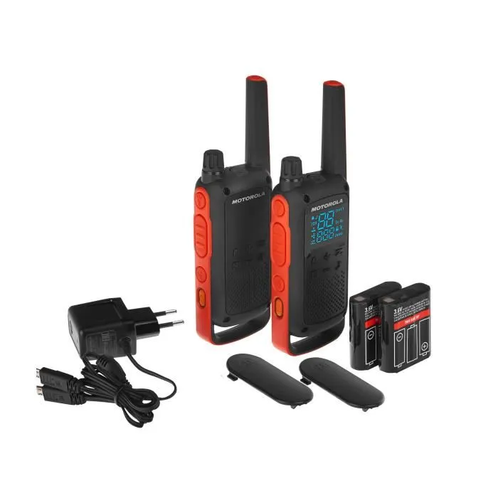 Motorola TLKR T82 Talkie-Walkie 10 km Coque Renforcée IPX2 16 Canaux Autonomie 18h