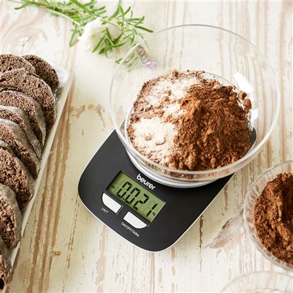 Beurer KS-25 Balance de cuisine électronique avec bol de 1,2 L et fonction tare - Affichage LCD en grammes/onces