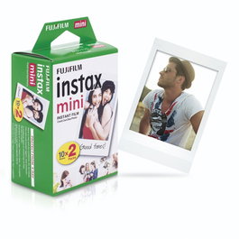 Fujifilm Instax Mini Film Instantané ISO 800 Twinpack (2x10) Blanc