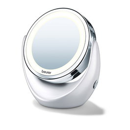 Beurer BS-49 Miroir de Maquillage à LED avec 5x Grossissement et Batterie - 12 Lumières, Sans Fil, Portable et Détachable