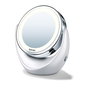 Beurer BS-49 Miroir de Maquillage à LED avec 5x Grossissement et Batterie - 12 Lumières, Sans Fil, Portable et Détachable