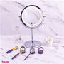 Beurer BS-55 Miroir Cosmétique de Bureau avec Éclairage LED, Fonctionne sur Piles, Grossissement 7x, Cadre Chromé