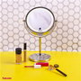 Beurer BS-55 Miroir Cosmétique de Bureau avec Éclairage LED, Fonctionne sur Piles, Grossissement 7x, Cadre Chromé
