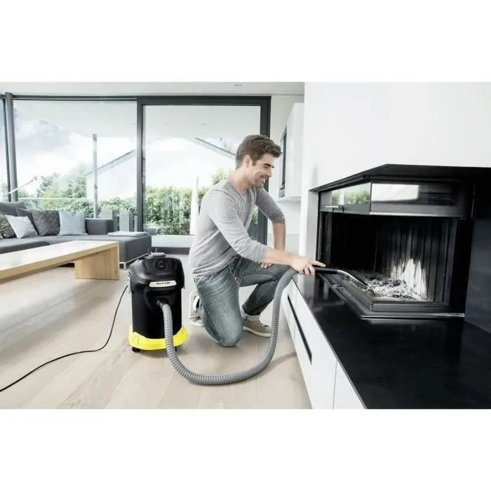 Karcher AD 4 Premium Aspirateur cendres et poussières - Cuve métal 17 L - 600W - Flexible acier et poignée 3 en 1