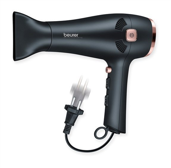 Beurer HC-55 - Sèche-cheveux 2000 W professionnel - Fonction ionique et câble rétractable - Pour cheveux soyeux