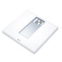 Beurer PS-160 Balance Numérique Blanche avec Plateau en Verre, Écran LCD Extragrande et Démarrage Automatique