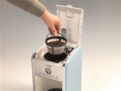 Ariete Cafetière Filtre Vintage Bleue - Machine à café programmable pour 4 à 12 tasses avec LCD et anti-goutte - Réf. 1342/05