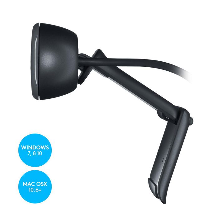 Logitech Webcam HD 720p avec microphone à réduction de bruit, capteur 3 Mpx, USB 2.0, pour appels vidéo sur Skype et messageries Logitech Webcam HD 720p avec microphone à réduction de bruit, capteur 3 Mpx, USB 2.0, pour appels vidéo sur Skype et messageries