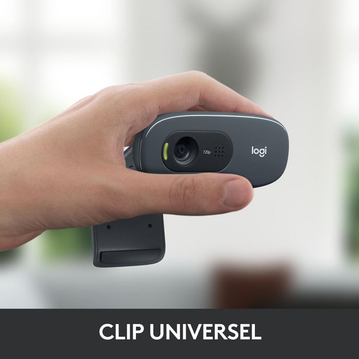 Logitech Webcam HD 720p avec microphone à réduction de bruit, capteur 3 Mpx, USB 2.0, pour appels vidéo sur Skype et messageries Logitech Webcam HD 720p avec microphone à réduction de bruit, capteur 3 Mpx, USB 2.0, pour appels vidéo sur Skype et messageries