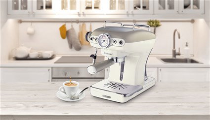 Ariete 1389/13 Cafetière Espresso Vintage Beige - Porta-filtre dual, 900 W, 9 L, pour café moulu ou en dosette