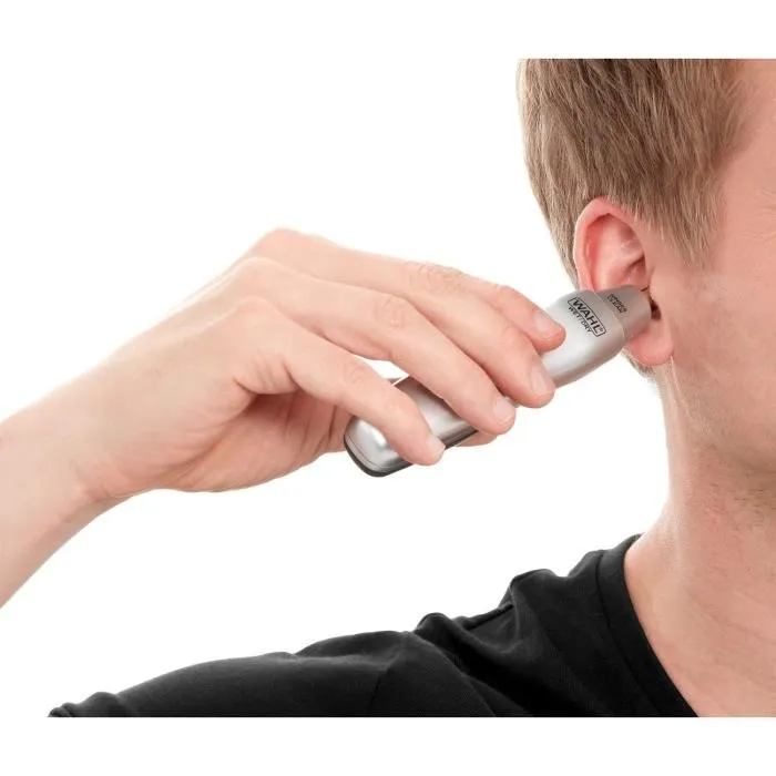 Wahl - Kit de Voyage Barbe Travel Kit - Tondeuse à Piles et Coupe-Poils Nez Oreilles avec 6 Réglages, Ciseaux, Peigne et Lime - Gris