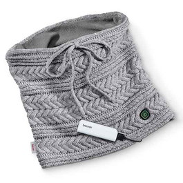 Beurer HK-37 Bufanda chauffante rechargeable avec batterie externe - Echarpe d'hiver chauffante avec fonction chargeur USB - Pliable et lavable