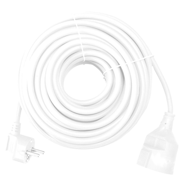 Silver Electrics Rallonge Câble Prolongateur Blanc 3 mètres 3500W Caoutchouc et Cuivre H05VV-F 16A 250V Silver Electrics Rallonge Câble Prolongateur Blanc 3 mètres 3500W Caoutchouc et Cuivre H05VV-F 16A 250V