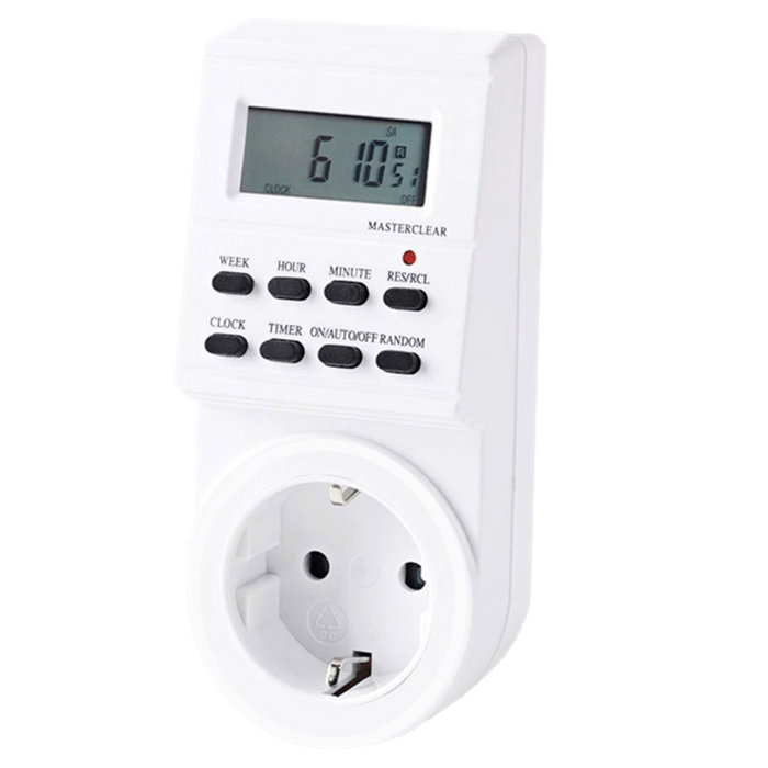 Silver Electronic Programateur Numérique Semanal 3600 W avec Fonction Vacances Blanc