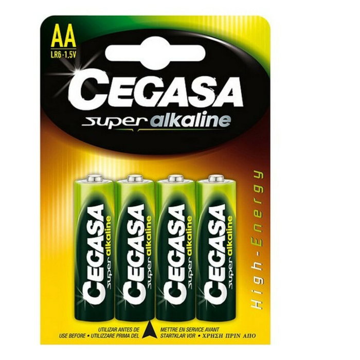 CEGASA Super Alkaline AA LR6, Lot de 4 piles