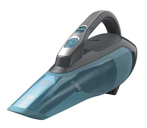 Black+Decker Aspirateur Main sans Fil WDA-320-J Dustbuster, Lithium 10.8V, Aspire Poussière et Liquides, Design Ergonomique avec Dépôt Translucide