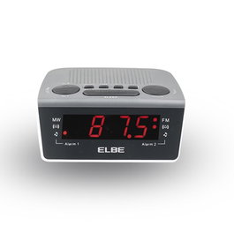Elbe CR-932 Réveil Radio Numérique avec Affichage LED 7 cm (15 cm), Alarme FM/AM, Mémoire 20 Stations, Snooze et Fonction Sleep