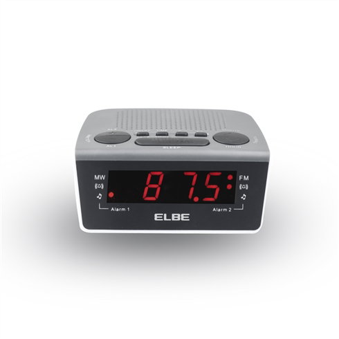 Elbe CR-932 Réveil Radio Numérique avec Affichage LED 7 cm (15 cm), Alarme FM/AM, Mémoire 20 Stations, Snooze et Fonction Sleep