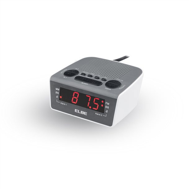 Elbe CR-932 Réveil Radio Numérique avec Affichage LED 7 cm (15 cm), Alarme FM/AM, Mémoire 20 Stations, Snooze et Fonction Sleep