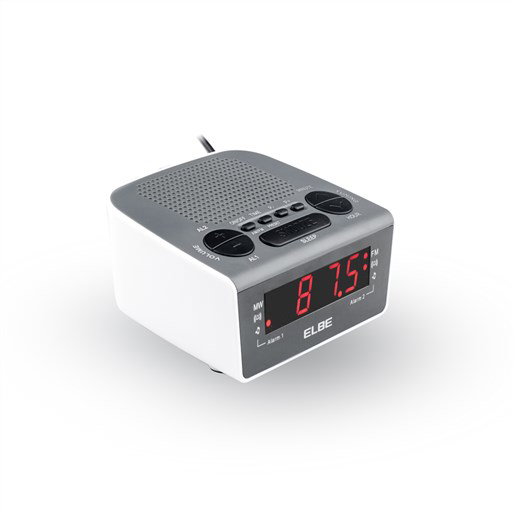 Elbe CR-932 Réveil Radio Numérique avec Affichage LED 7 cm (15 cm), Alarme FM/AM, Mémoire 20 Stations, Snooze et Fonction Sleep