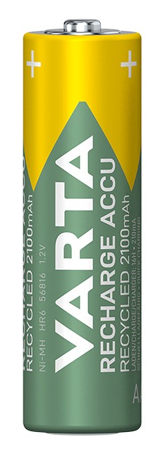 Varta 56816101402 - Piles rechargeables Ni-MH AA 2100mAh, 2 unités, 11% matériaux recyclés, technologie "Prêt à l'emploi", faible autodécharge