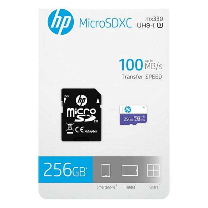 Carte Mémoire Micro SD avec Adaptateur HP HFUD 256 GB Carte Mémoire Micro SD avec Adaptateur HP HFUD 256 GB