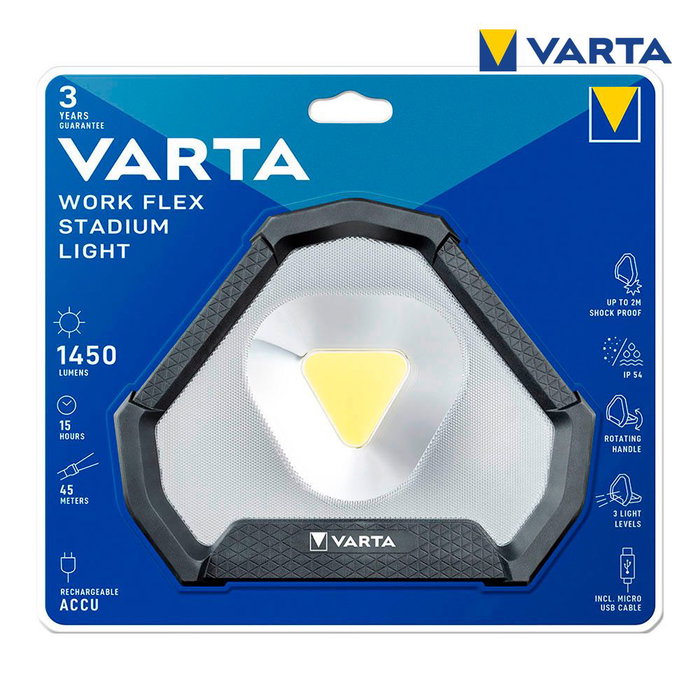 Varta Work Flex Stadium Lampe de travail LED 1450 lm COB rechargeable IP54