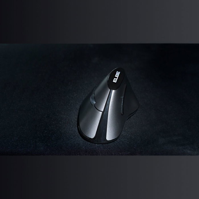 Elbe RT-102 Souris Sans Fil Verticale Ergonomique pour Prévenir les Douleurs, Pile Incluse, Noir - Technologie Plug & Play, Récepteur USB Nano