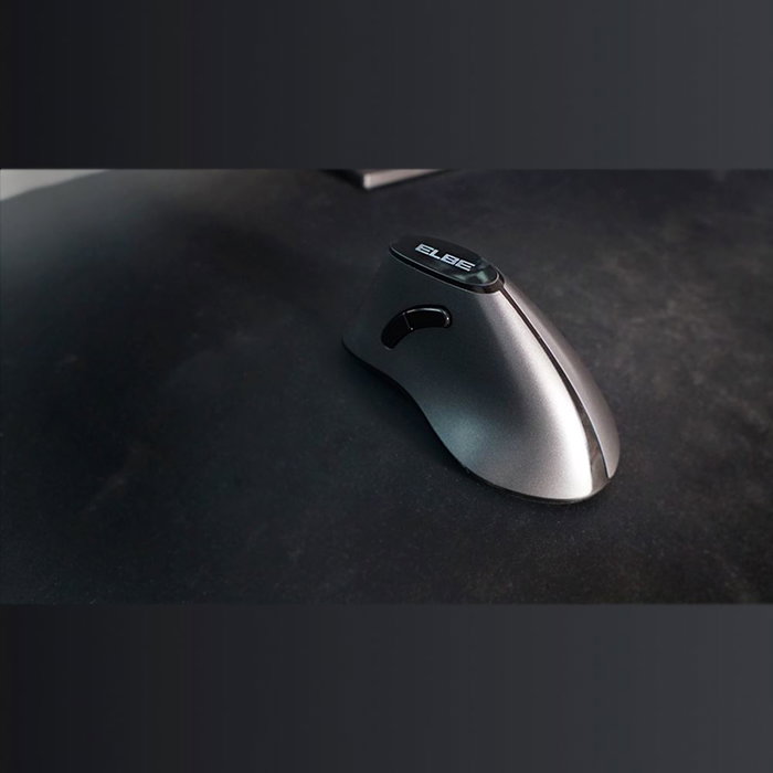 Elbe RT-102 Souris Sans Fil Verticale Ergonomique pour Prévenir les Douleurs, Pile Incluse, Noir - Technologie Plug & Play, Récepteur USB Nano