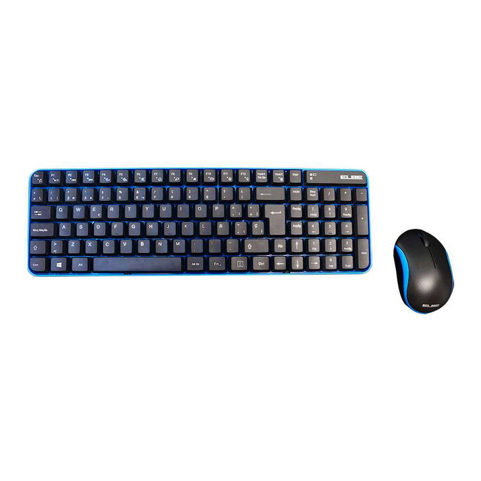 Elbe PTR-101 Pack clavier et souris sans fil Bleu-Noir Elbe PTR-101 Pack clavier et souris sans fil Bleu-Noir