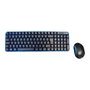 Elbe PTR-101 Pack clavier et souris sans fil Bleu-Noir